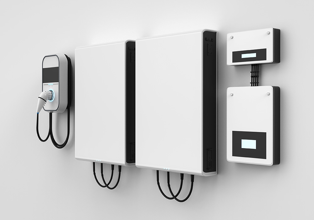 Modulare Batteriespeicher mit Leistungselektronik und angebundener Wallbox