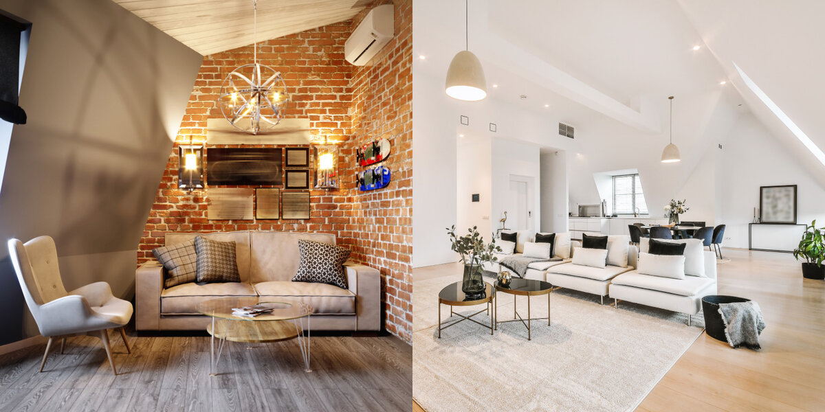 Modernes Wohnzimmer mit indirekter Beleuchtung, Akzentlicht und mehreren warmweißen Lichtquellen.